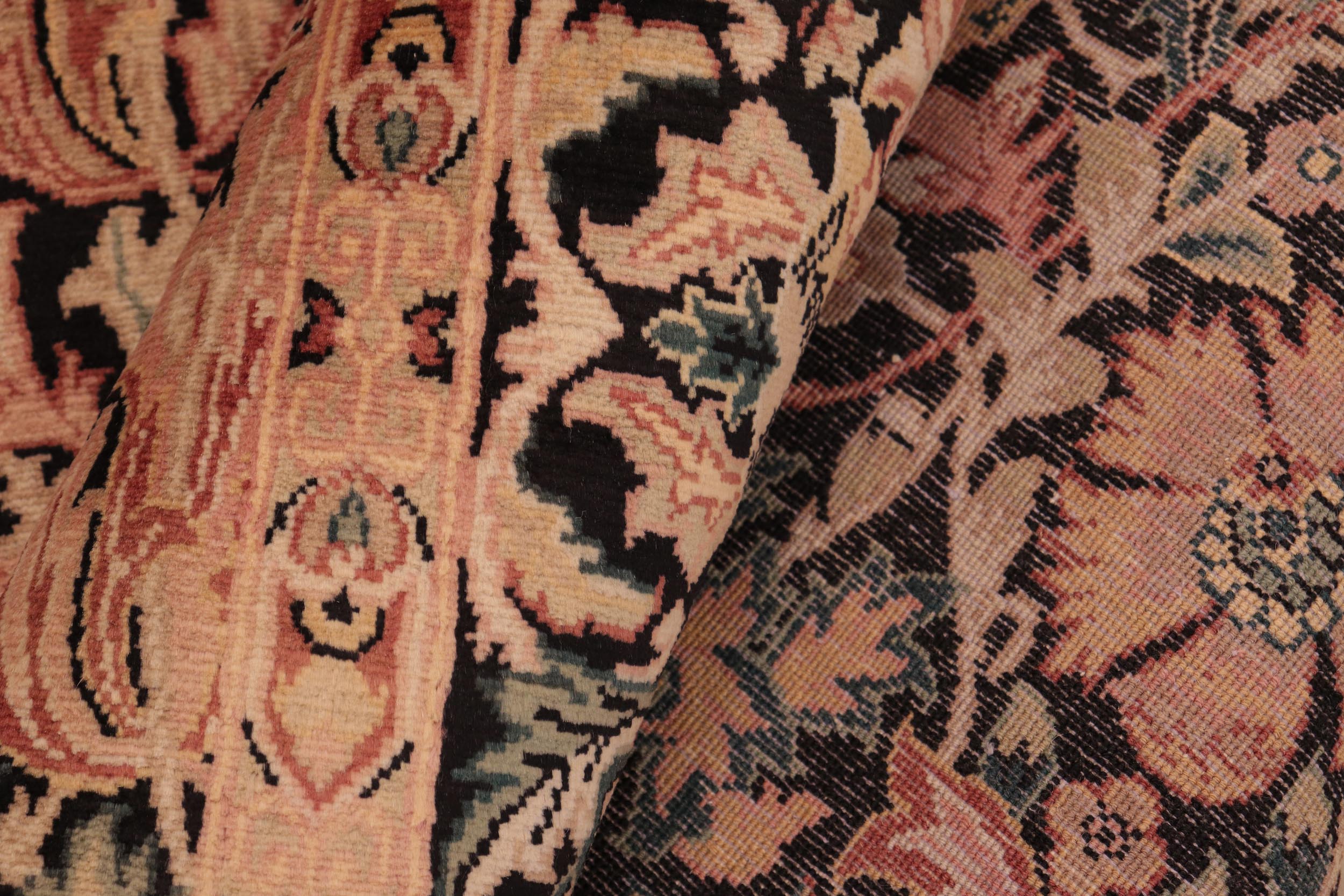 handmade Transitional Gulshan Black Red Hand Knotted RECTANGLE 100% WOOL area rug 6' x 9'