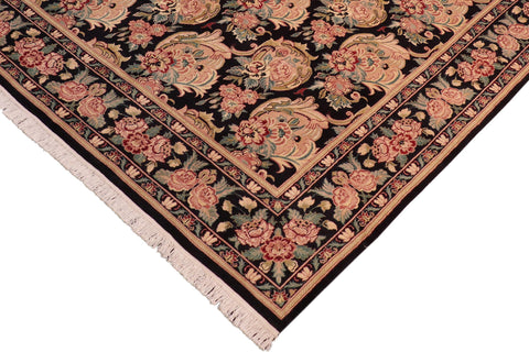 handmade Transitional Basarabian Black Green Hand Knotted RECTANGLE 100% WOOL area rug 8' x 10'