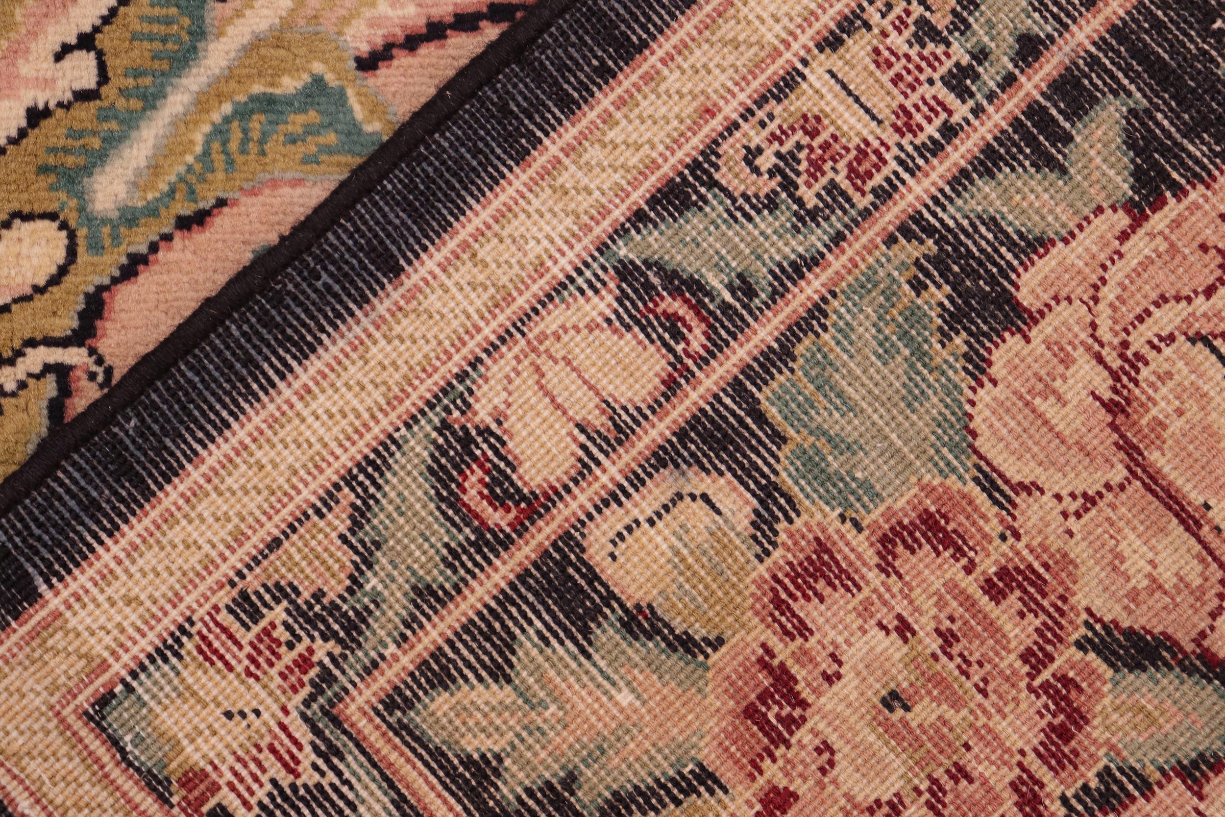 handmade Transitional Basarabian Black Green Hand Knotted RECTANGLE 100% WOOL area rug 8' x 10'
