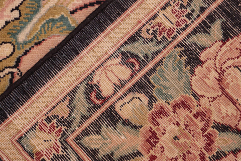 handmade Transitional Basarabian Black Green Hand Knotted RECTANGLE 100% WOOL area rug 8' x 10'