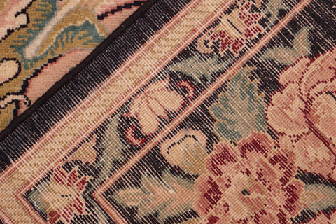 handmade Transitional Basarabian Black Green Hand Knotted RECTANGLE 100% WOOL area rug 8x10