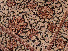 handmade Transitional Honeysuckle Black Tan Hand Knotted RECTANGLE 100% WOOL area rug 6x9