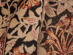 handmade Transitional Honeysuckle Black Tan Hand Knotted RECTANGLE 100% WOOL area rug 6x9