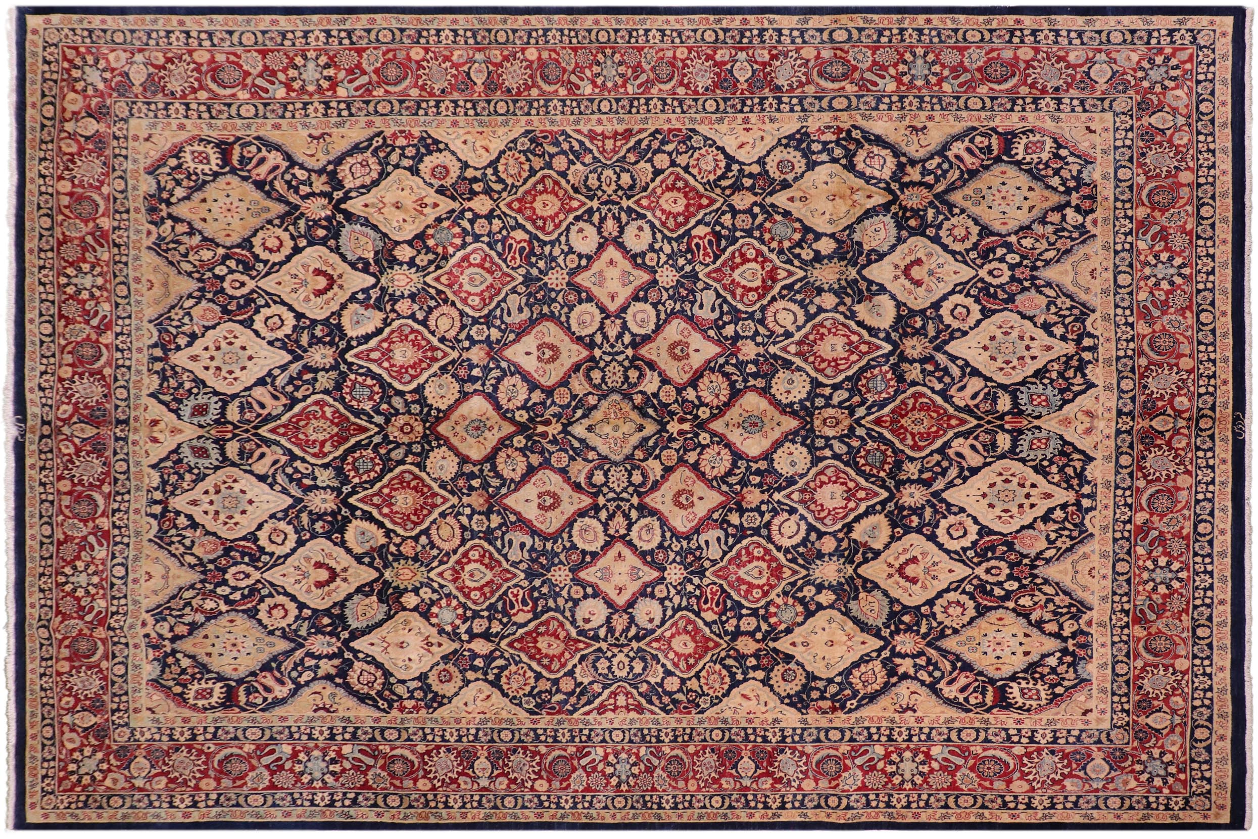 handmade Transitional Sultanabad Blue Blue Hand Knotted RECTANGLE 100% WOOL area rug 8x10