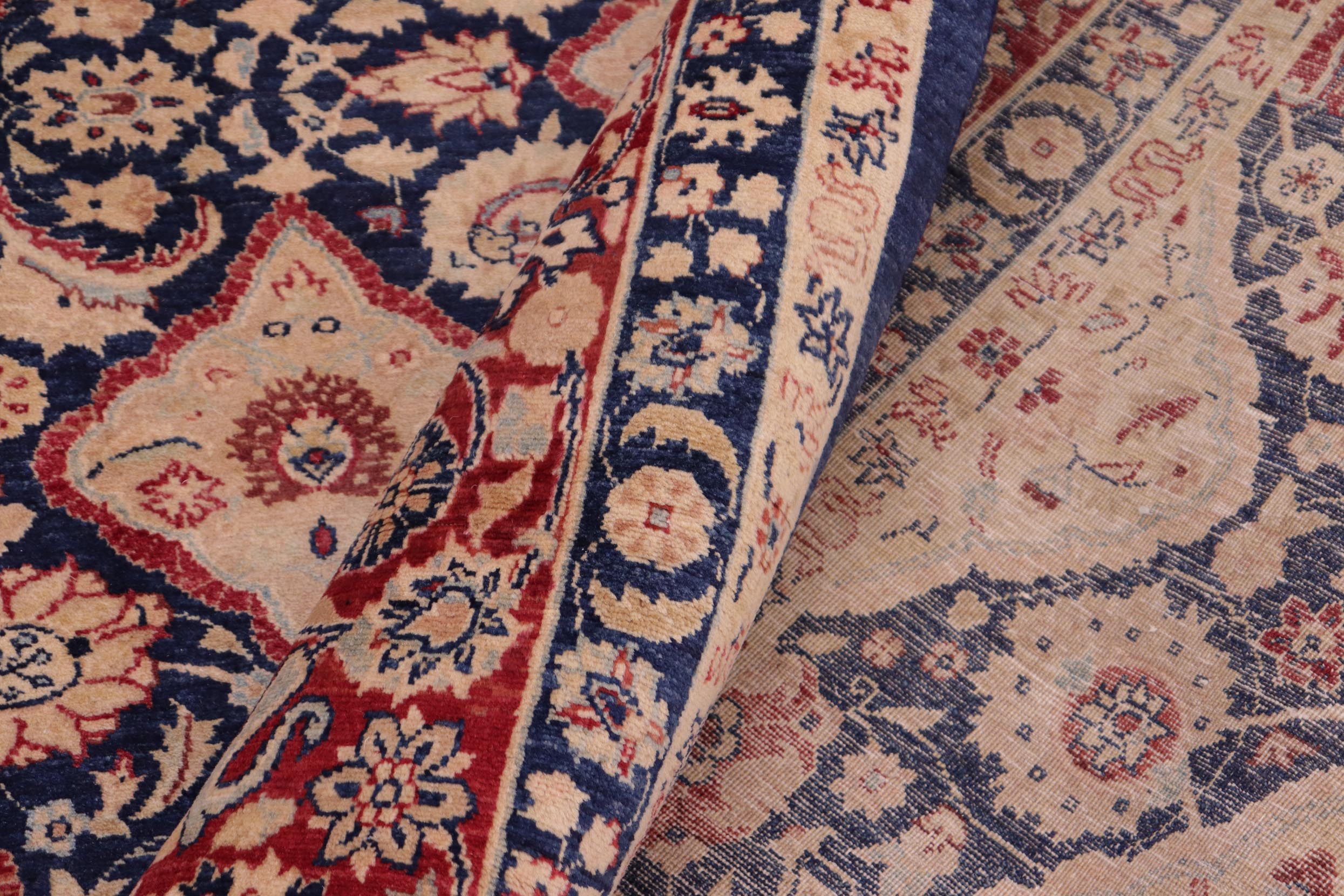 handmade Transitional Sultanabad Blue Blue Hand Knotted RECTANGLE 100% WOOL area rug 8x10