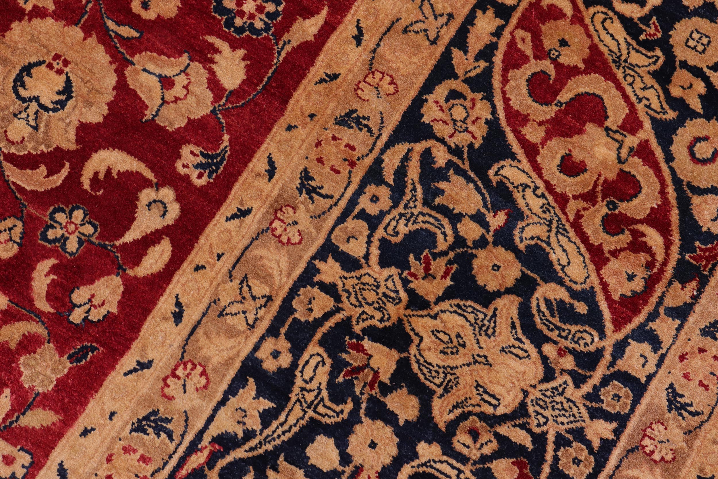 handmade Traditional Kashan Red Blue Hand Knotted RECTANGLE 100% WOOL area rug 8 x 10