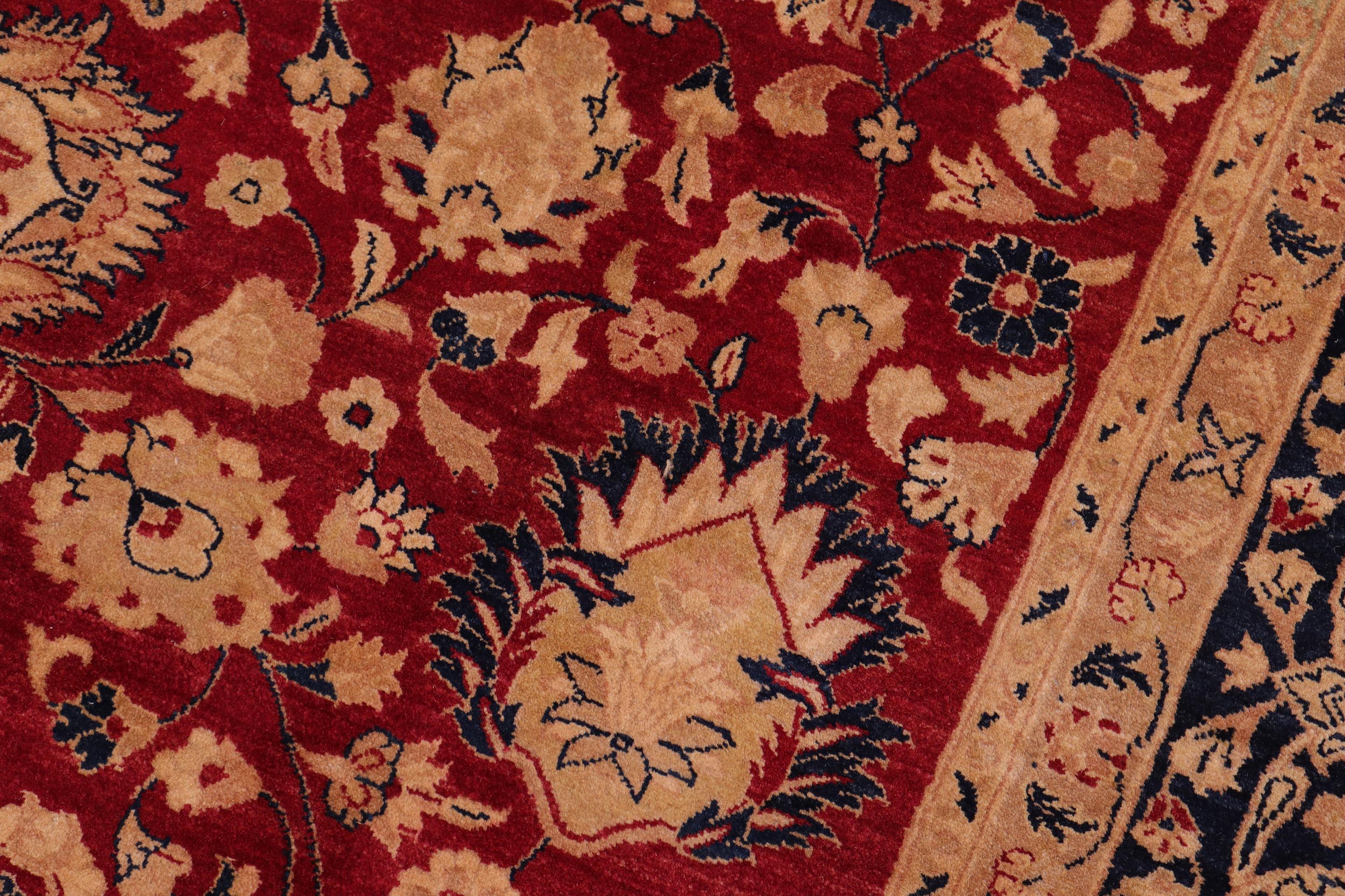 handmade Traditional Kashan Red Blue Hand Knotted RECTANGLE 100% WOOL area rug 8 x 10