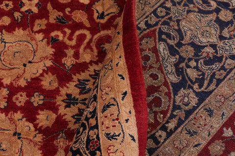 handmade Traditional Kashan Red Blue Hand Knotted RECTANGLE 100% WOOL area rug 8 x 10