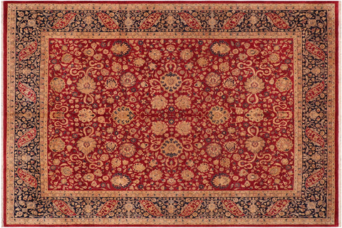 handmade Traditional Kashan Red Blue Hand Knotted RECTANGLE 100% WOOL area rug 8 x 10