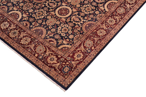 handmade Transitional Agra Tabriz Blue Red Hand Knotted RECTANGLE 100% WOOL area rug 8 x 10