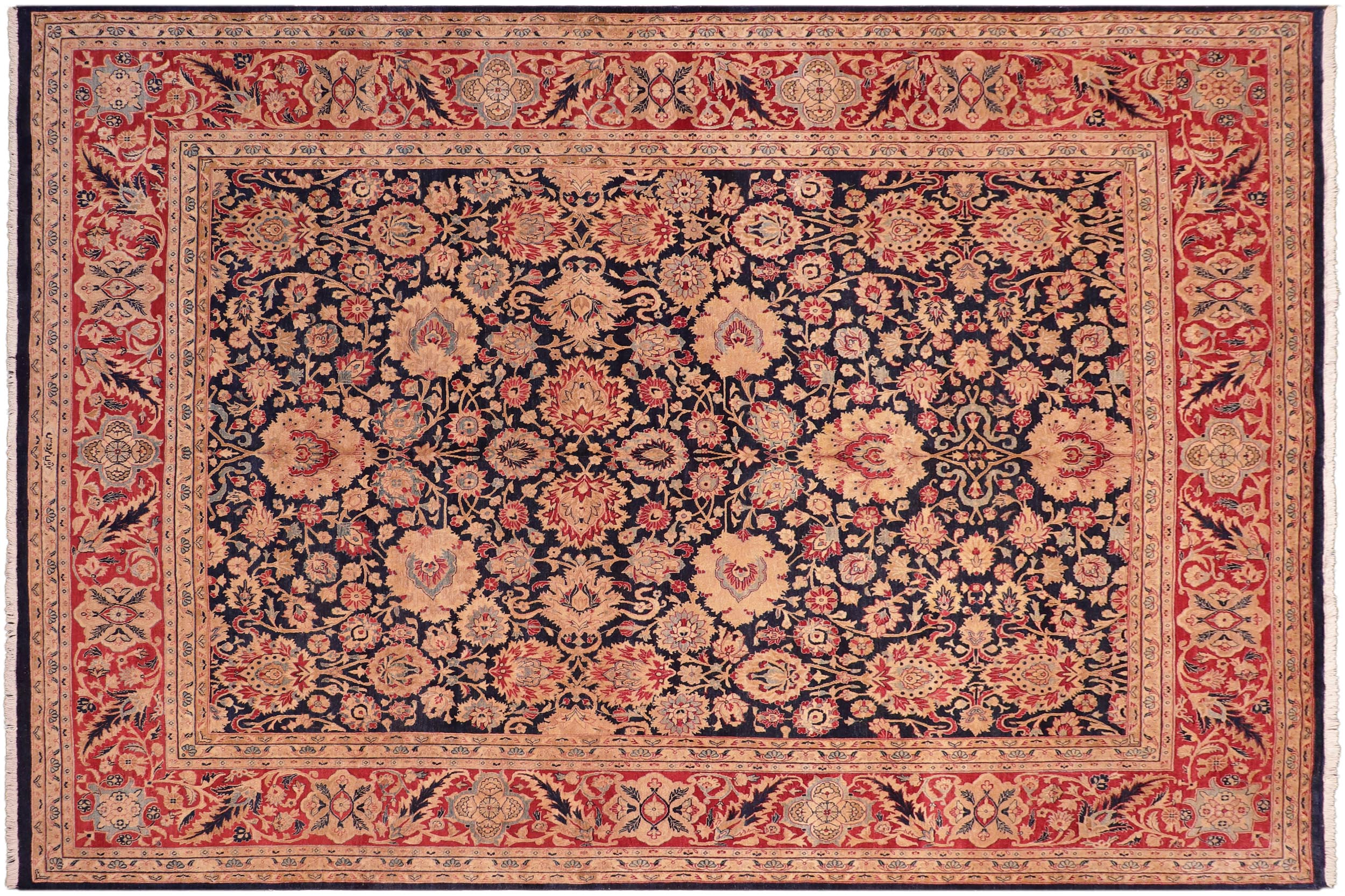 handmade Transitional Anmol Agra Blue Red Hand Knotted RECTANGLE 100% WOOL area rug 8 x 10