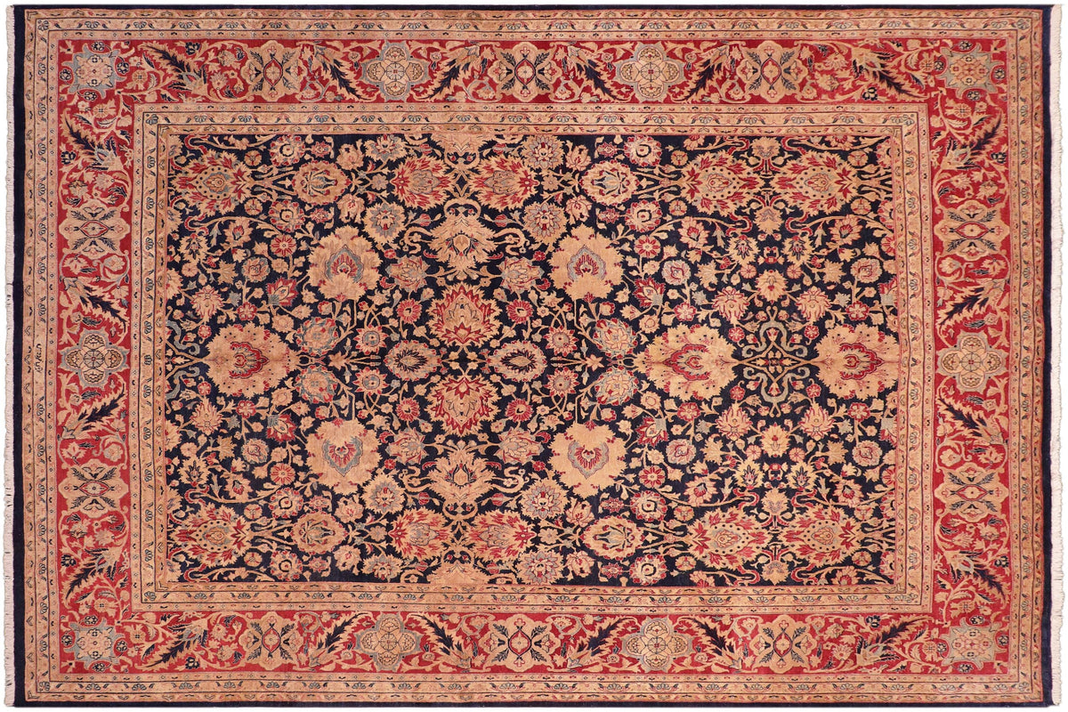 handmade Transitional Anmol Agra Blue Red Hand Knotted RECTANGLE 100% WOOL area rug 8 x 10