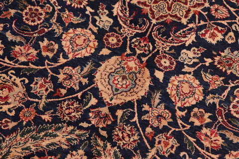 handmade Traditional Dabir Blue Aubergine Hand Knotted RECTANGLE 100% WOOL area rug 8 x 10