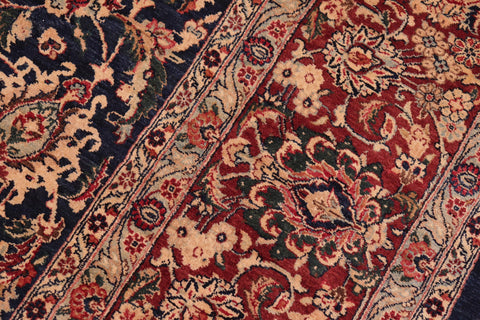 handmade Traditional Dabir Blue Aubergine Hand Knotted RECTANGLE 100% WOOL area rug 8 x 10