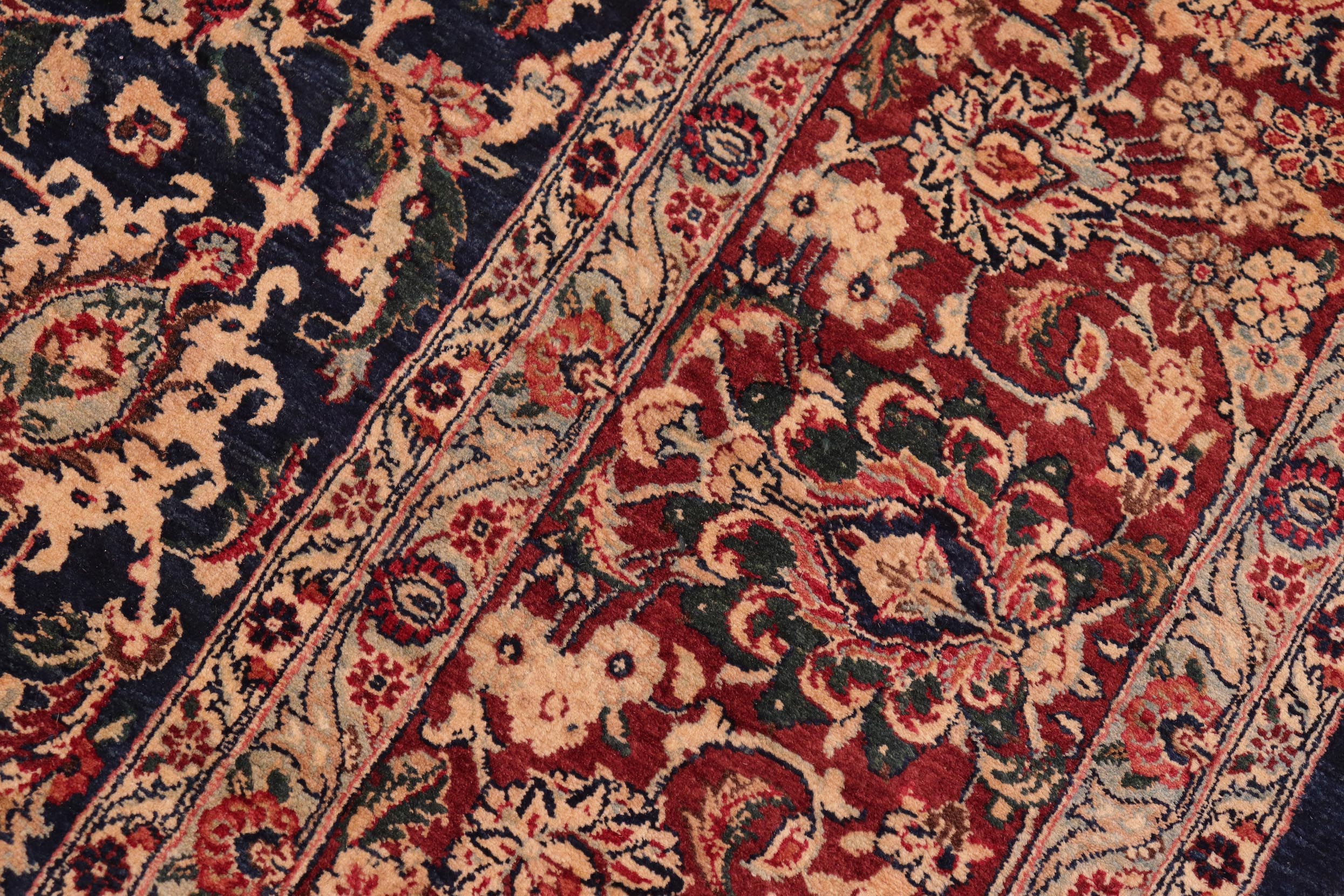 handmade Traditional Dabir Blue Aubergine Hand Knotted RECTANGLE 100% WOOL area rug 8x10