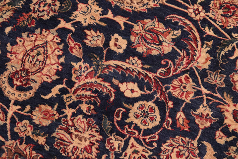 handmade Traditional Dabir Blue Aubergine Hand Knotted RECTANGLE 100% WOOL area rug 8 x 10