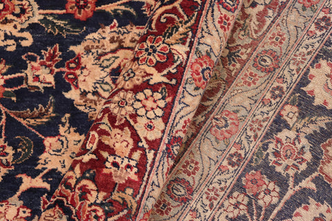 handmade Traditional Dabir Blue Aubergine Hand Knotted RECTANGLE 100% WOOL area rug 8 x 10