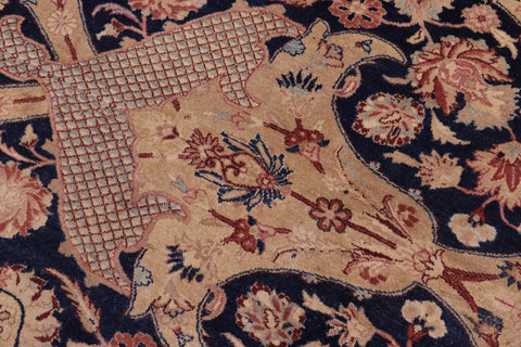 handmade Traditional Agra Blue Beige Hand Knotted RECTANGLE 100% WOOL area rug 8 x 11