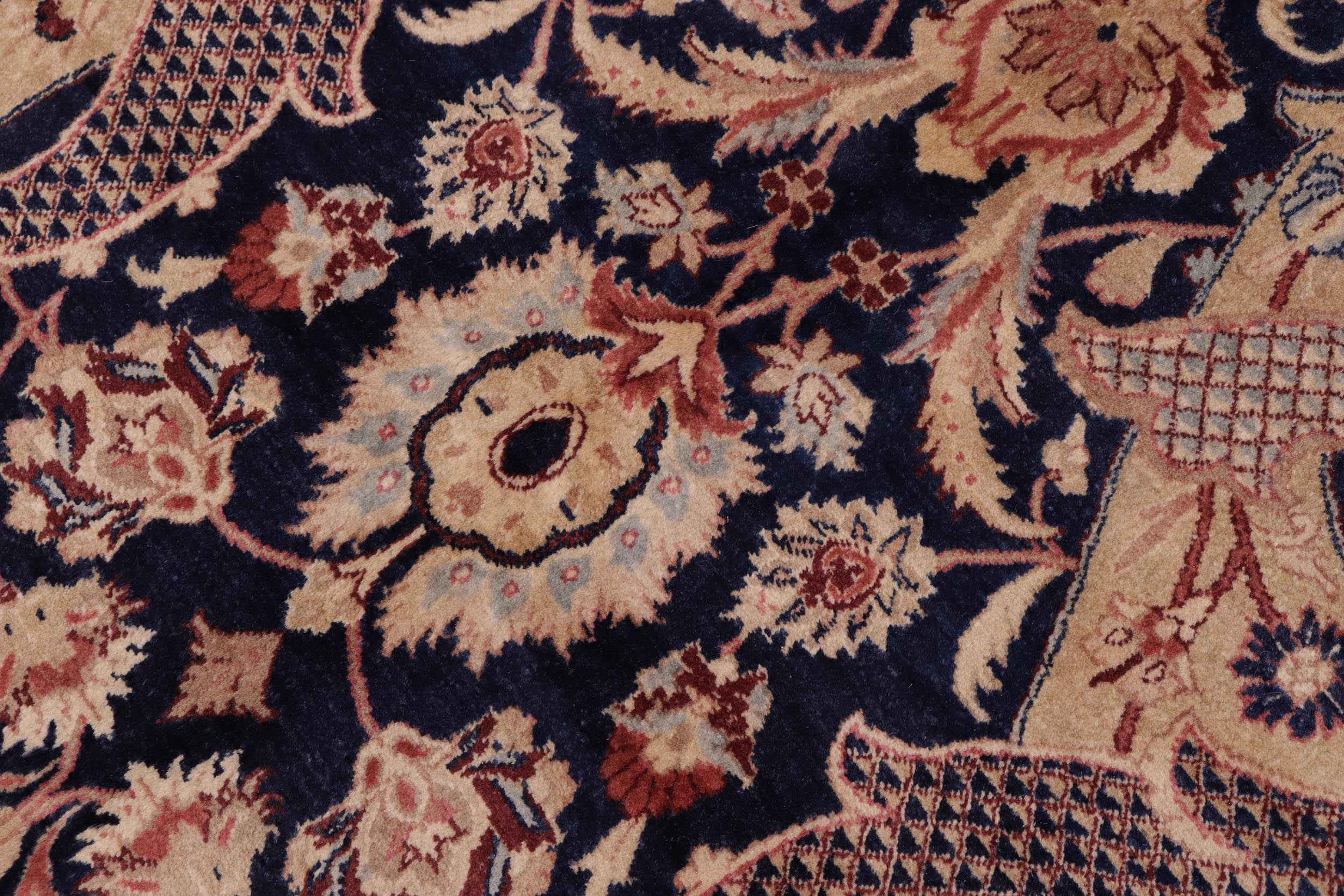 handmade Traditional Agra Blue Beige Hand Knotted RECTANGLE 100% WOOL area rug 8 x 11