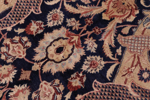 handmade Traditional Agra Blue Beige Hand Knotted RECTANGLE 100% WOOL area rug 8 x 11