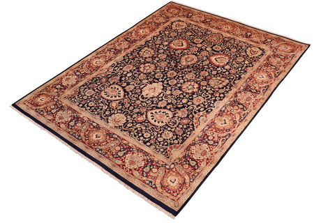 handmade Transitional Anmol Agra Blue Red Hand Knotted RECTANGLE 100% WOOL area rug 8 x 11