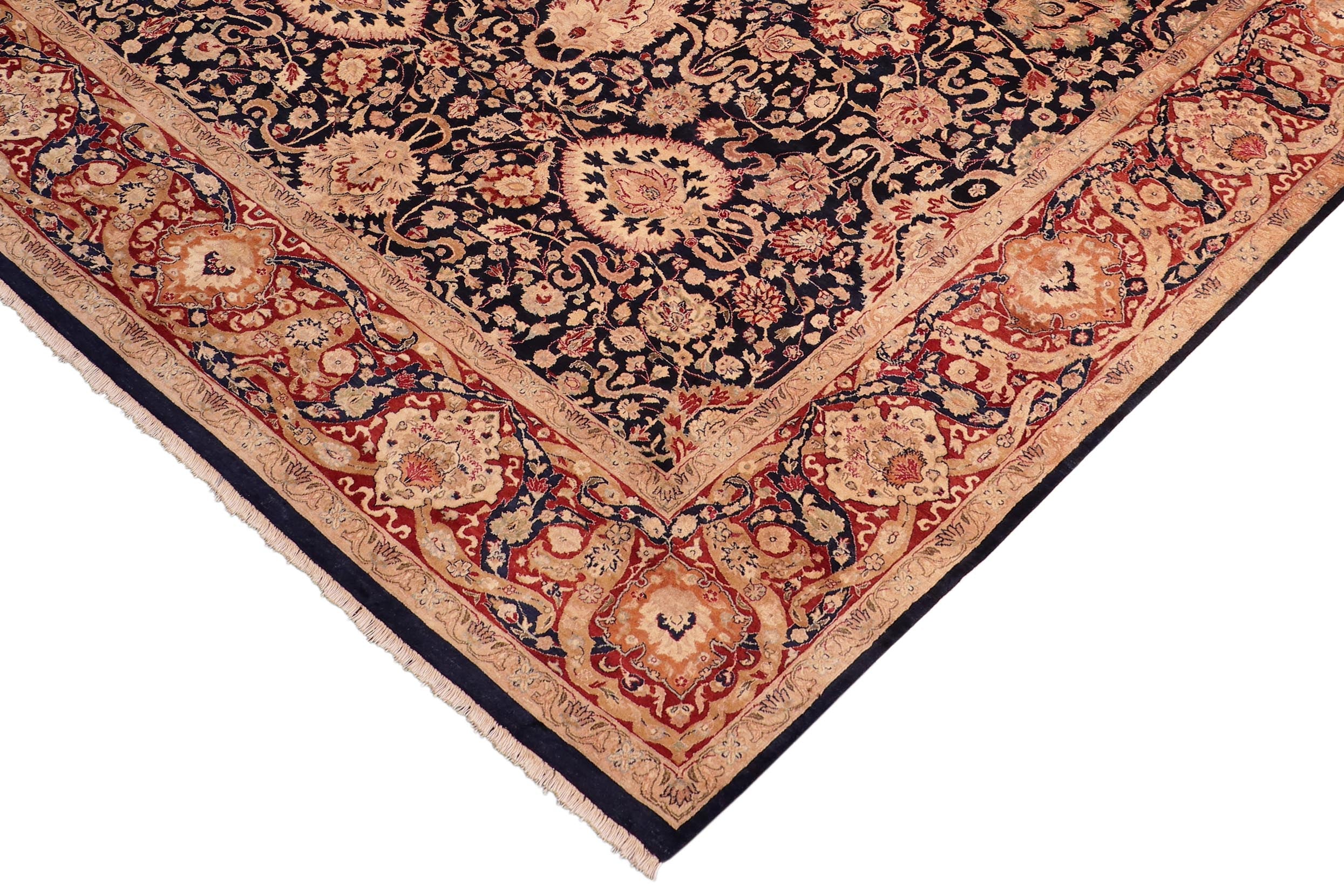 handmade Transitional Anmol Agra Blue Red Hand Knotted RECTANGLE 100% WOOL area rug 8x11