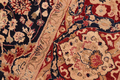 Vintage Persian Anmol Agra David Blue/Red Wool Rug - 8'1''X10'7''