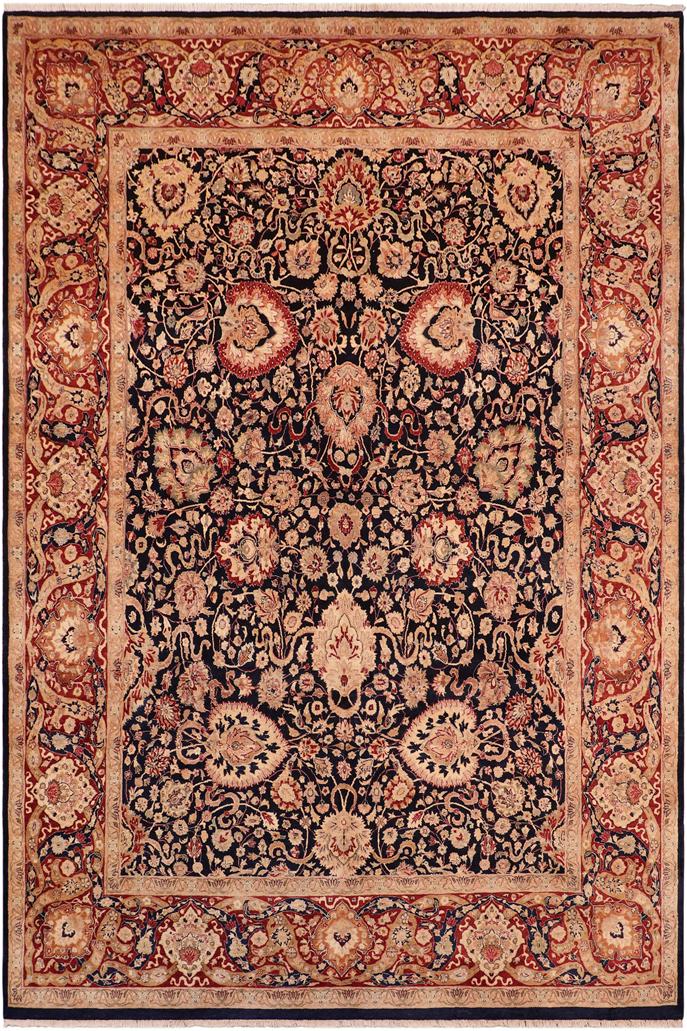 Traditional Anmol Agra David Blue Red Hand Knotted Area rugs 8X11