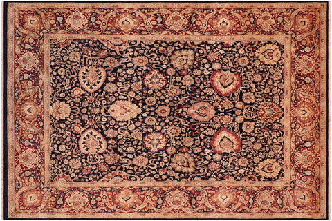 handmade Transitional Anmol Agra Blue Red Hand Knotted RECTANGLE 100% WOOL area rug 8 x 11