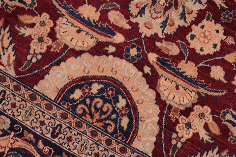 handmade Transitional Agra Tabriz Red Blue Hand Knotted RECTANGLE 100% WOOL area rug 8 x 10