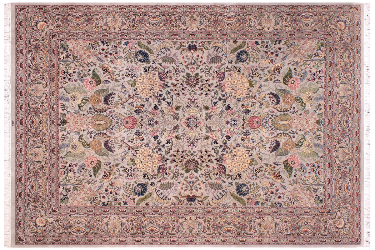 handmade Traditional Nagi Lt. Gray Lt. Gray Hand Knotted RECTANGLE 100% WOOL area rug 9x12