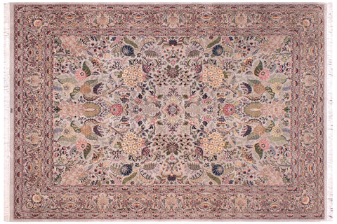 handmade Traditional Nagi Lt. Gray Lt. Gray Hand Knotted RECTANGLE 100% WOOL area rug 9x12