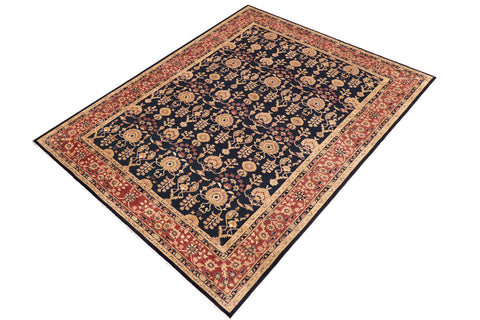 handmade Transitional Kafkaz Blue Rust Hand Knotted RECTANGLE 100% WOOL area rug 9' x 12'