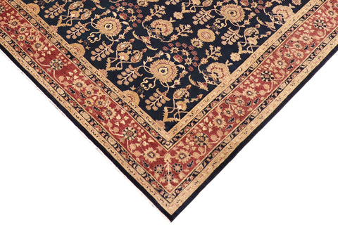 handmade Transitional Kafkaz Blue Rust Hand Knotted RECTANGLE 100% WOOL area rug 9' x 12'