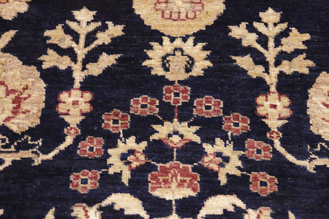 handmade Transitional Kafkaz Blue Rust Hand Knotted RECTANGLE 100% WOOL area rug 9' x 12'