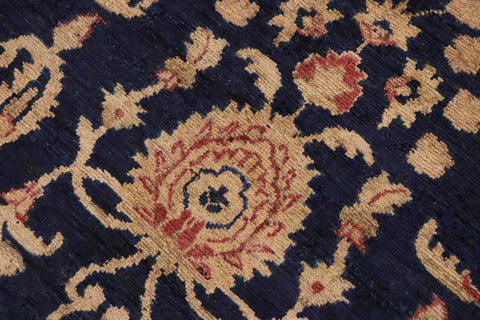 handmade Transitional Kafkaz Blue Red Hand Knotted RECTANGLE 100% WOOL area rug 9' x 12'