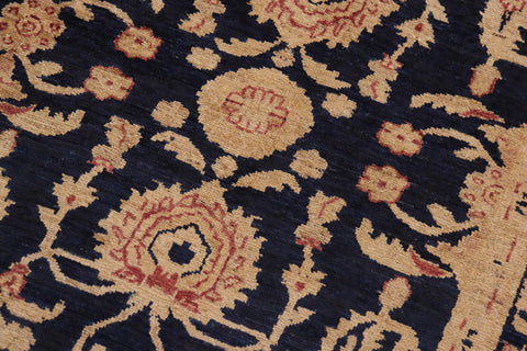 handmade Transitional Kafkaz Blue Red Hand Knotted RECTANGLE 100% WOOL area rug 9' x 12'