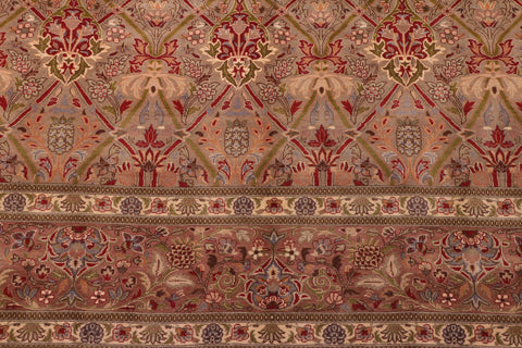 handmade Transitional Mujahid Lt. Green Red Hand Knotted RECTANGLE 100% WOOL area rug 9x12