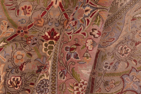 handmade Transitional Mujahid Lt. Green Red Hand Knotted RECTANGLE 100% WOOL area rug 9x12