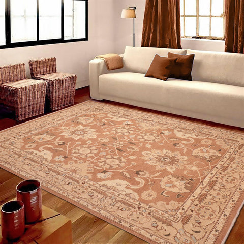 handmade Traditional Kafkaz Brown Tan Hand Knotted RECTANGLE 100% WOOL area rug 8x10