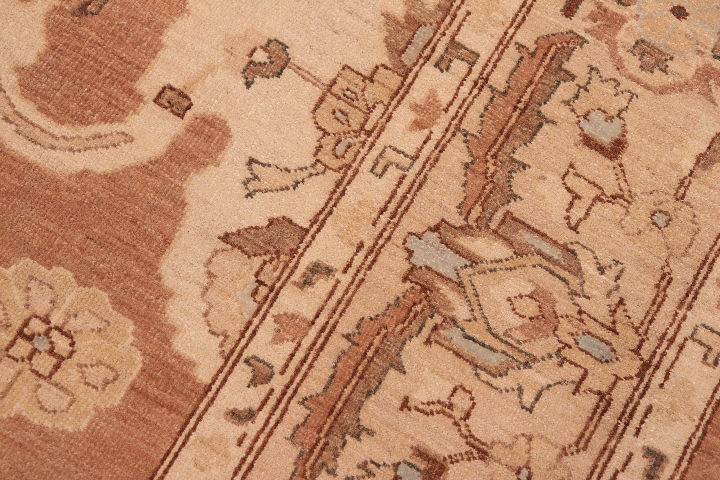 handmade Traditional Kafkaz Brown Tan Hand Knotted RECTANGLE 100% WOOL area rug 8x10