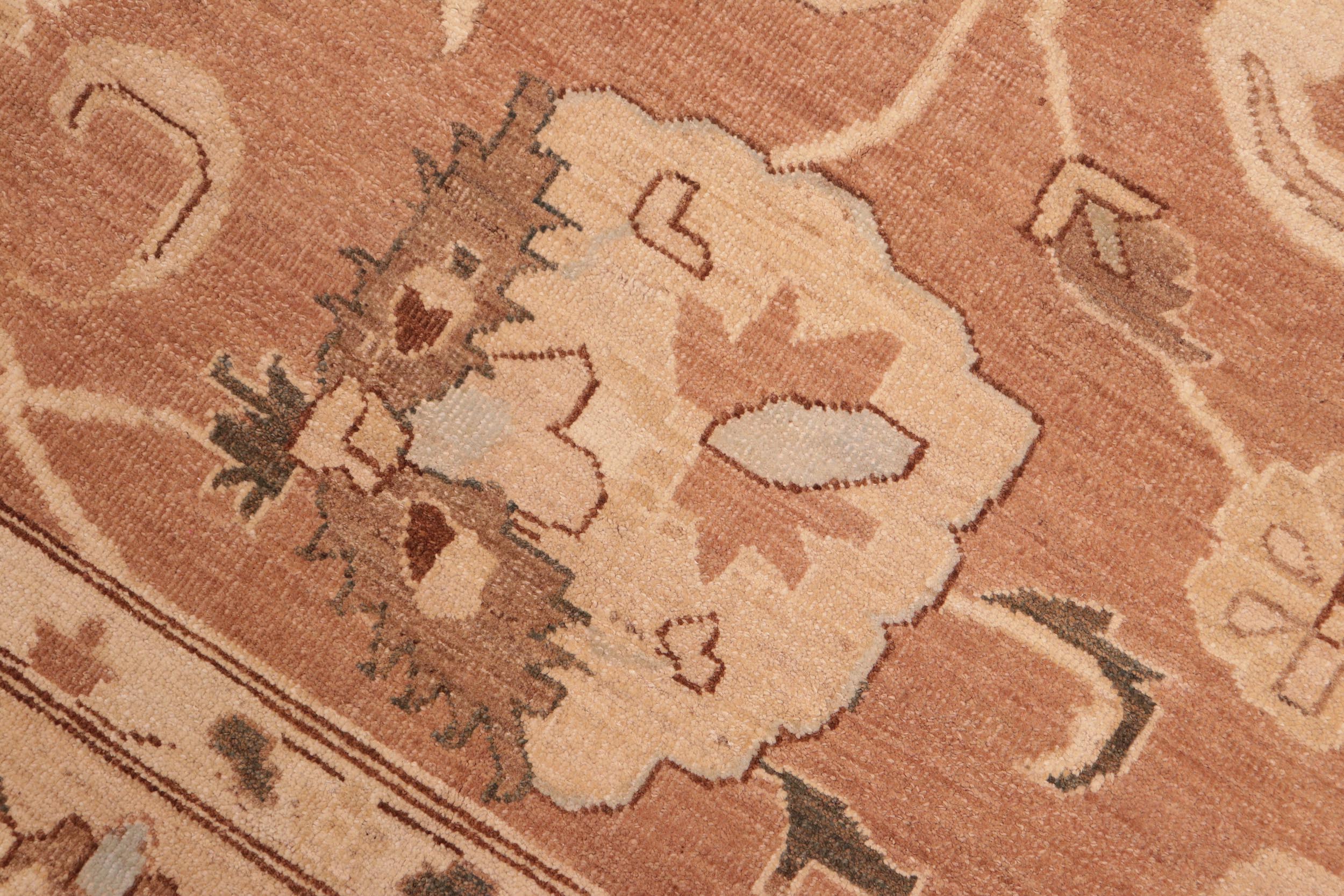 handmade Traditional Kafkaz Brown Tan Hand Knotted RECTANGLE 100% WOOL area rug 8x10