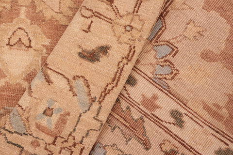 handmade Traditional Kafkaz Brown Tan Hand Knotted RECTANGLE 100% WOOL area rug 8x10