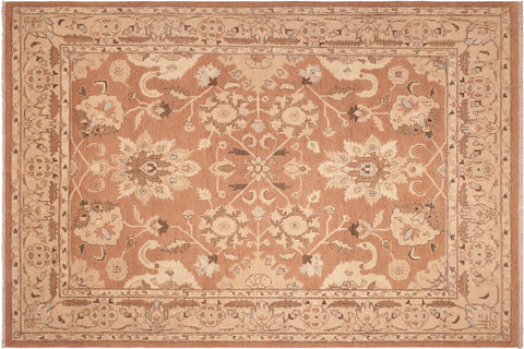 handmade Traditional Kafkaz Brown Tan Hand Knotted RECTANGLE 100% WOOL area rug 8x10