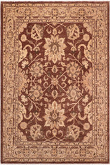 handmade Traditional Kafkaz Brown Tan Hand Knotted RECTANGLE 100% WOOL area rug 8X10