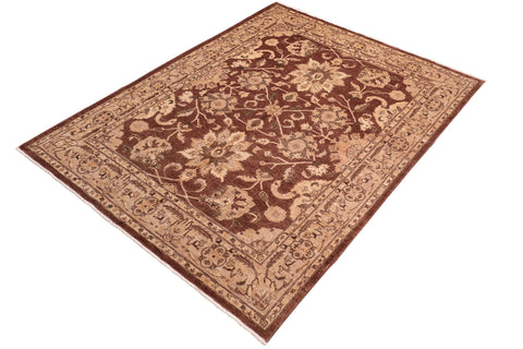 handmade Traditional Kafkaz Brown Tan Hand Knotted RECTANGLE 100% WOOL area rug 8x10