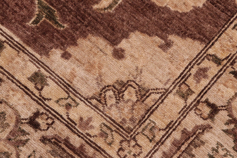 handmade Traditional Kafkaz Brown Tan Hand Knotted RECTANGLE 100% WOOL area rug 8x10