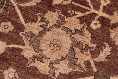 handmade Traditional Kafkaz Brown Tan Hand Knotted RECTANGLE 100% WOOL area rug 8x10