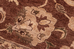 handmade Traditional Kafkaz Brown Tan Hand Knotted RECTANGLE 100% WOOL area rug 8X10