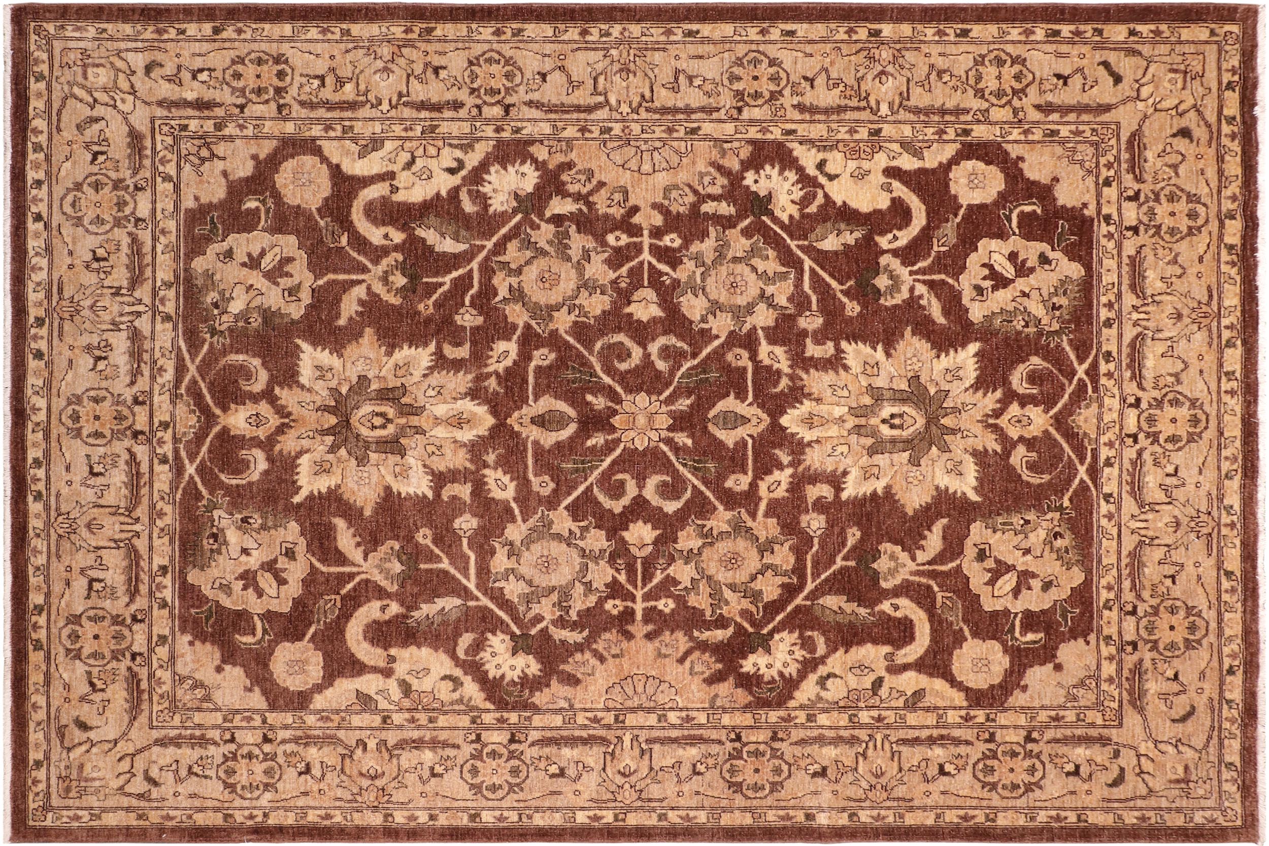 handmade Traditional Kafkaz Brown Tan Hand Knotted RECTANGLE 100% WOOL area rug 8x10